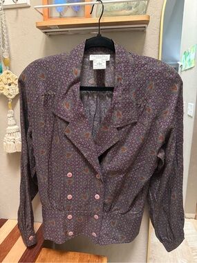 Dior Paisley Double-Breasted Purple and Brown Blazer